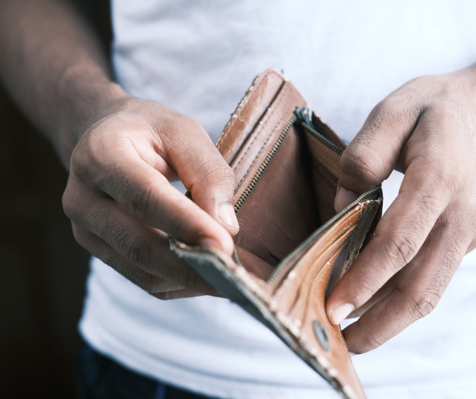 up close shot of empty wallet